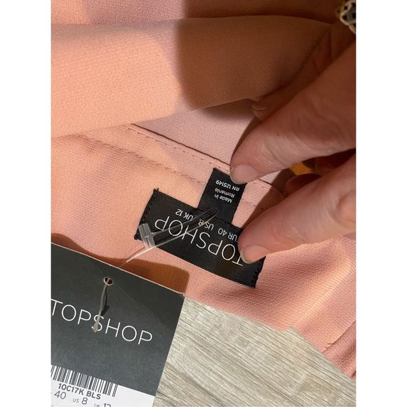 Topshop NWT Pink Off-the-Shoulders Summer Mini Dress, Size 8, MSRP $74 - Picture 6 of 11